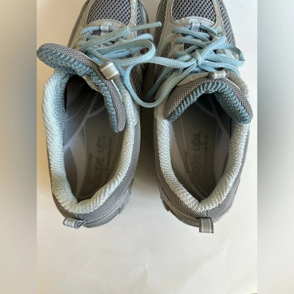 Skechers Womens Shape Ups 12320 Silver Blue Casual Shoes Sneakers Sz 8 Leather - Picture 12 of 13